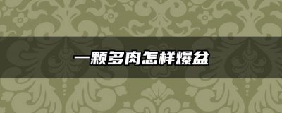 一颗多肉怎样爆盆 如何让一盆多肉爆盆
多肉如何成功爆盆
