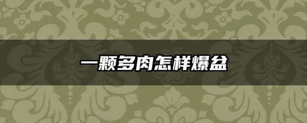 一颗多肉怎样爆盆