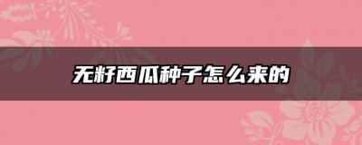 无籽西瓜种子怎么来的 无籽西瓜是如何培育出来的？