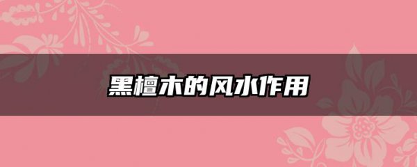 黑檀木的风水作用